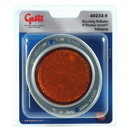 Grote Rflctr- 3- Yel- Alum- 2-Hole Mntg- Retai Reflector, 40233-5 40233-5